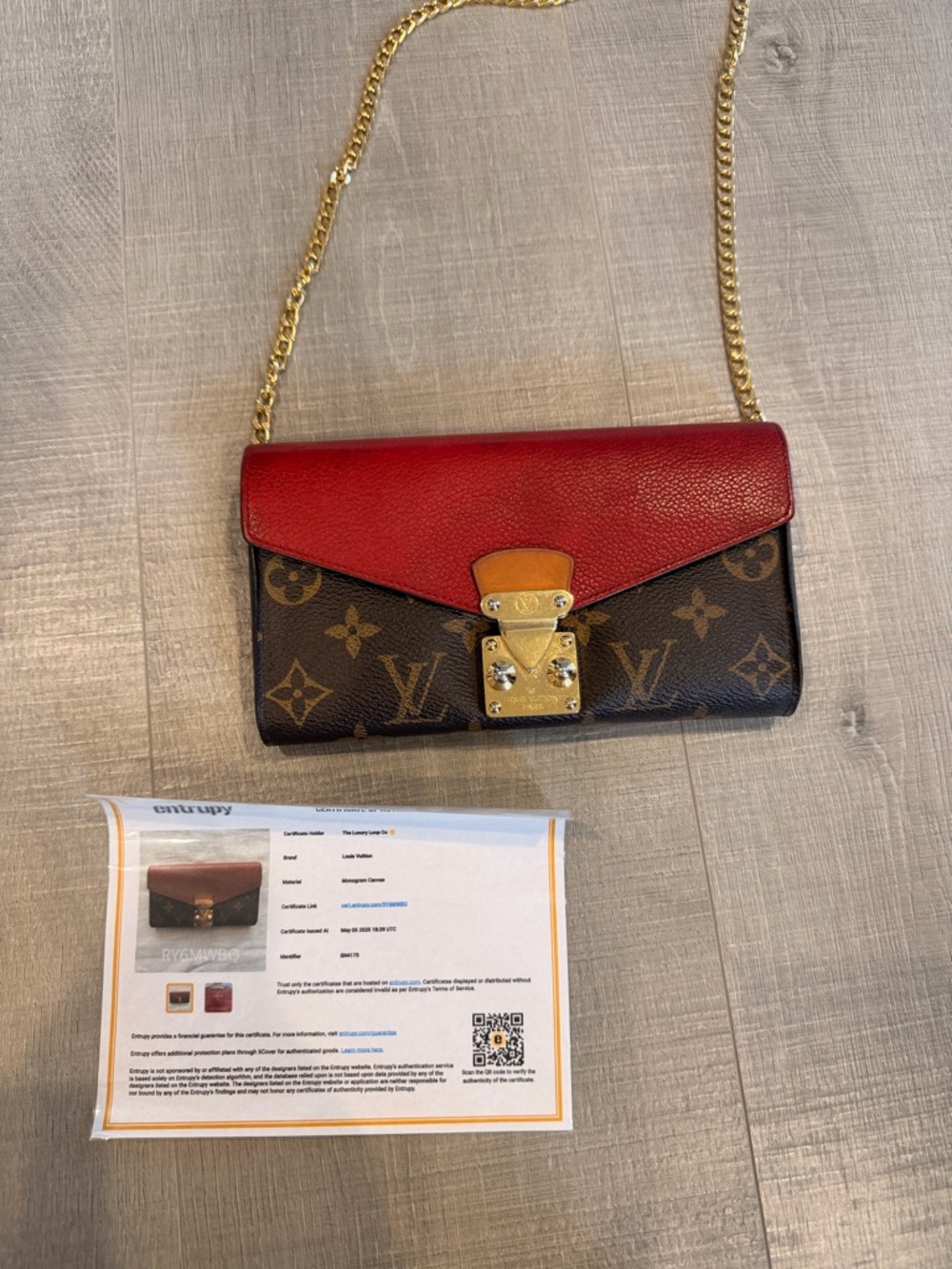 Louis Vuitton Pallas Wallet with Added Crossbody Chain - Picture 3 of 10